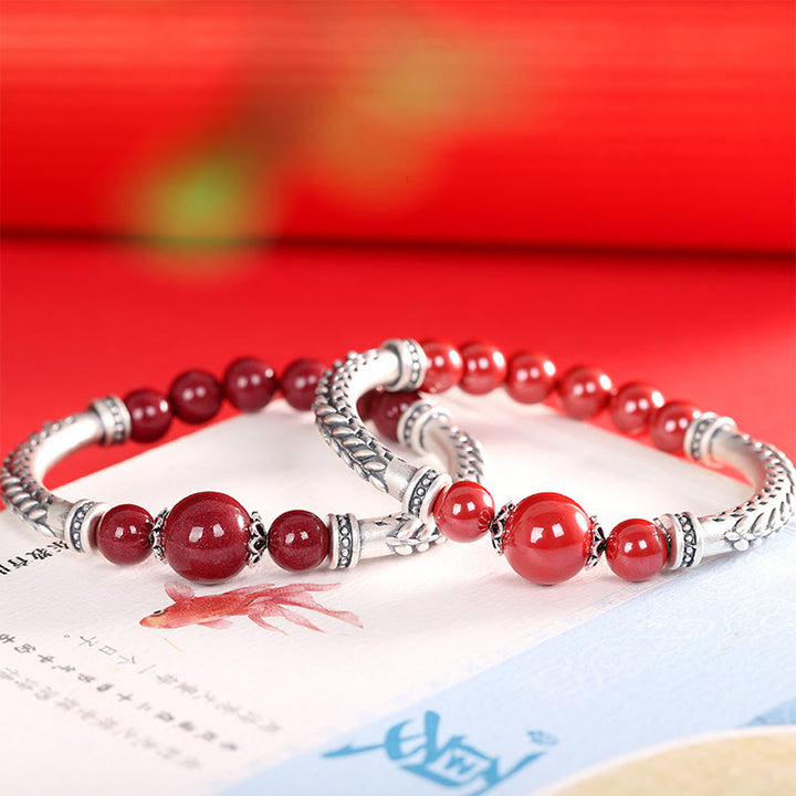 Buddha Stones999スターリングシルバー 辰砂 麦の穂 祝福ブレスレット バングル - image 14