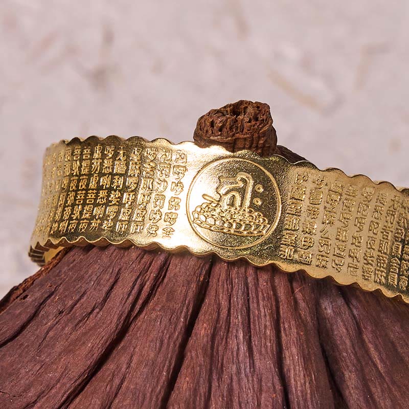 Buddha Stones大悲心マントラ 銅 真鍮 幸運 セルフケア ブレスレット バングル