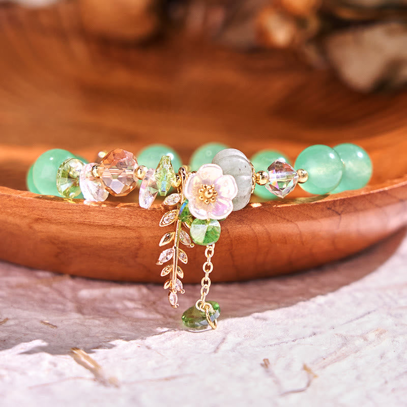 Buddha Stonesブルークリスタル アメジスト サンストーン グリーンアベンチュリン ヒーリングブレスレット