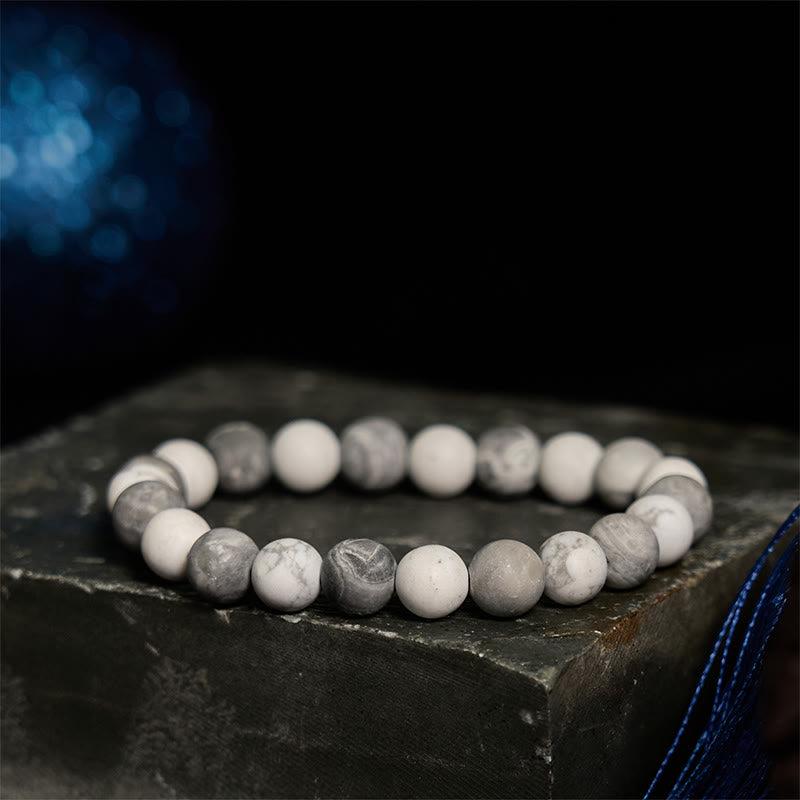 Buddha Stonesピカソジャスパー ホワイトターコイズ 勇気ブレスレット - image 1