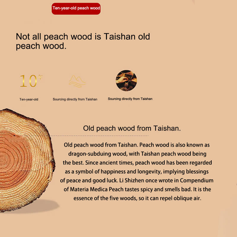 Buddha Stones桃の木 辰砂オーム・マニ・パドメ・フム中国の十二支 黒紐ネックレスペンダント - image 4