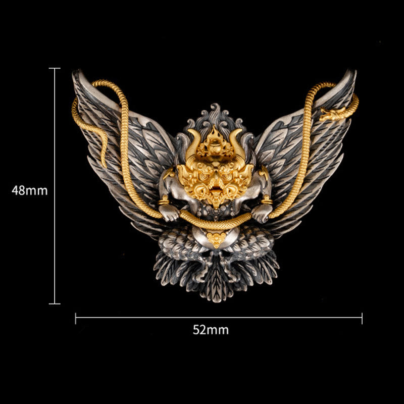 Buddha Stones925 スターリングシルバー チベット ガルーダ 鳥 龍 蛇 知恵 ネックレス ペンダント - image 8