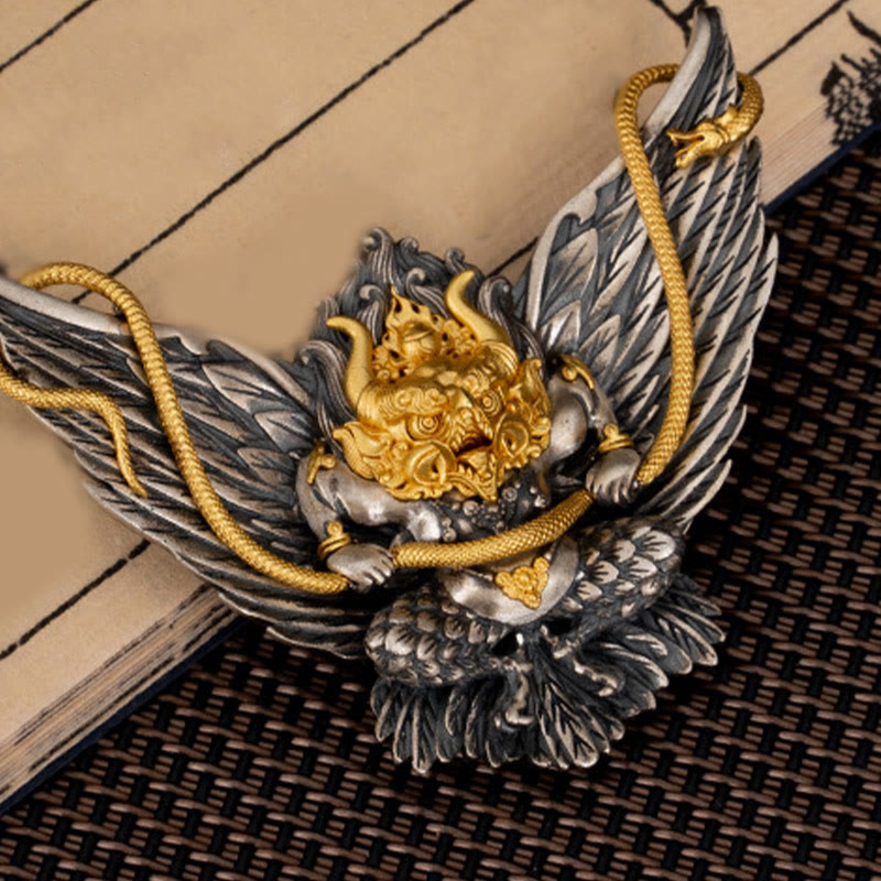 Buddha Stones925 スターリングシルバー チベット ガルーダ 鳥 龍 蛇 知恵 ネックレス ペンダント - image 6