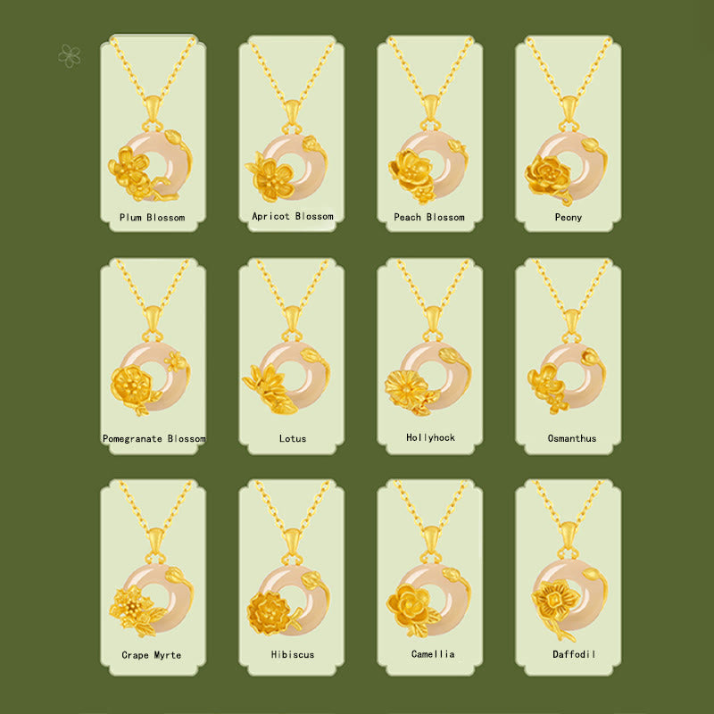 Buddha Stonesカルセドニー 925スターリングシルバー ピースバックル フラワーネックレスペンダント