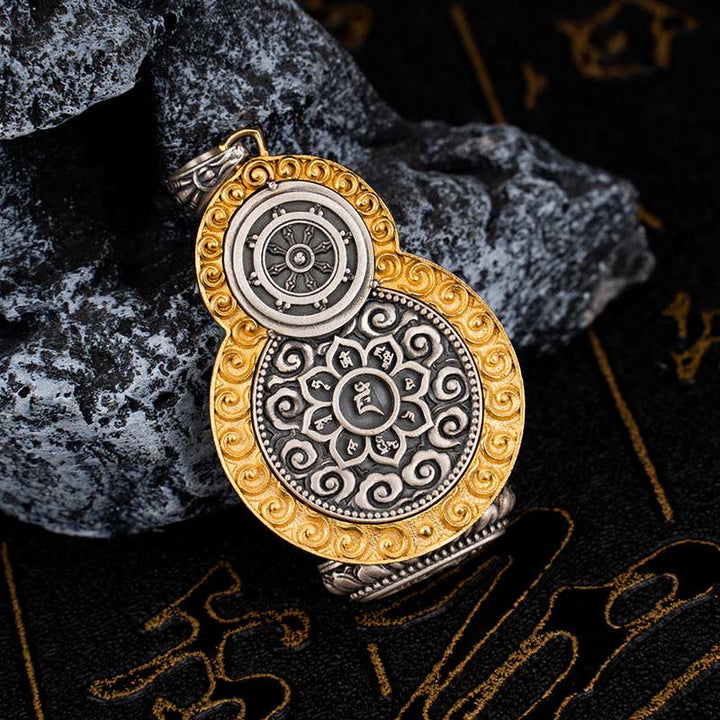 Buddha Stones925 スターリングシルバー チベット イエロー ジャンバラ 富の神 ジビーズオーム・マニ・パドメ・フム幸福のネックレスペンダント - image 3