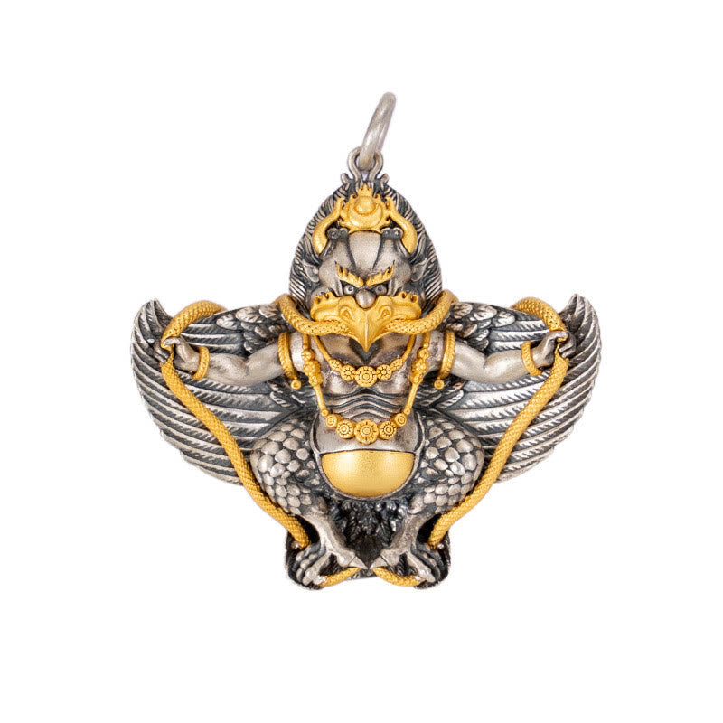 Buddha Stones925スターリングシルバー チベットガルーダ鳥 知恵のネックレスペンダント