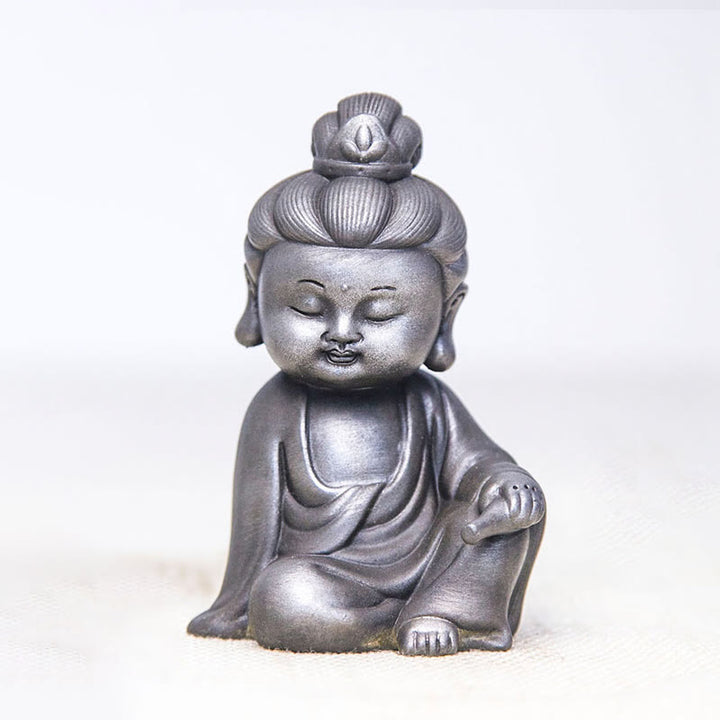 Buddha Stones手作り地蔵観音観音観音菩薩如来鉄粉錆キャスト樹脂像家の装飾