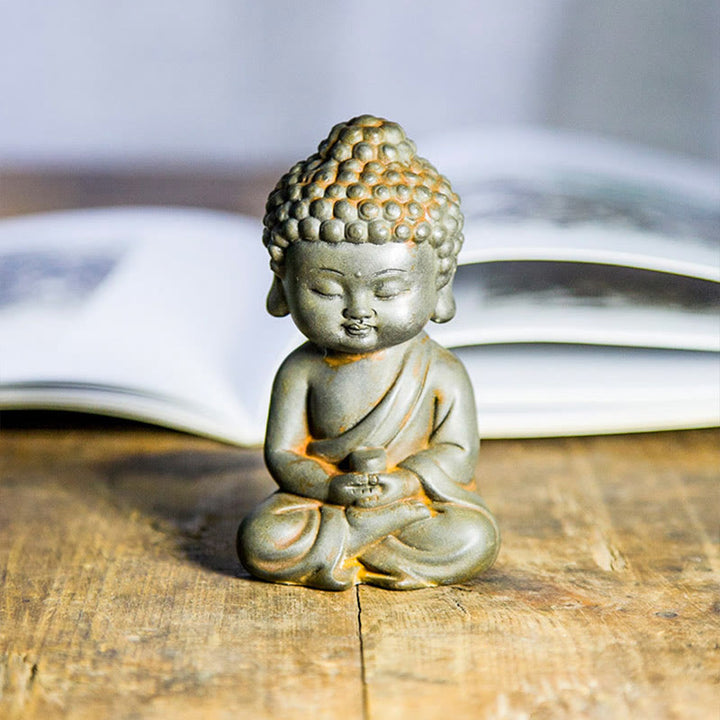 Buddha Stones手作り地蔵観音観音観音菩薩如来鉄粉錆キャスト樹脂像家の装飾