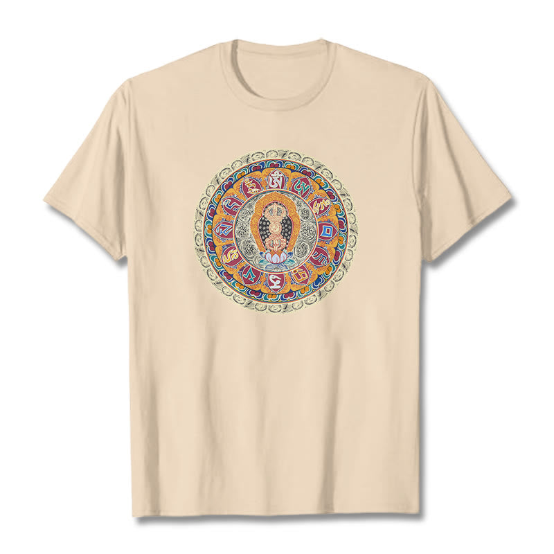 Buddha Stonesドルジェ金剛曼荼羅仏コットンTシャツ - ビスク - 2XL - image 1