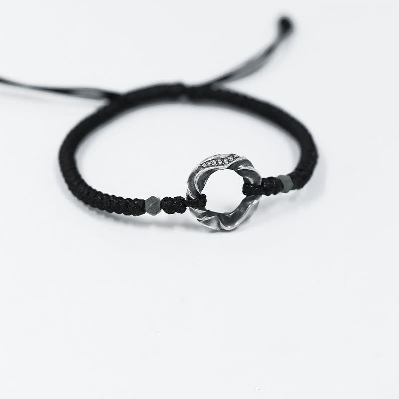 Buddha Stones999スターリングシルバー平和のお守りチャームブラックワックスロープ守護ブレスレット - image 11