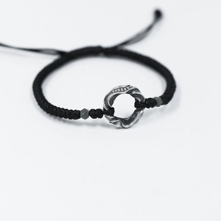 Buddha Stones999スターリングシルバー平和のお守りチャームブラックワックスロープ守護ブレスレット - image 11