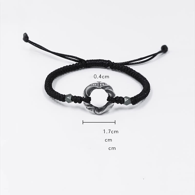 Buddha Stones999スターリングシルバー平和のお守りチャームブラックワックスロープ守護ブレスレット - image 8
