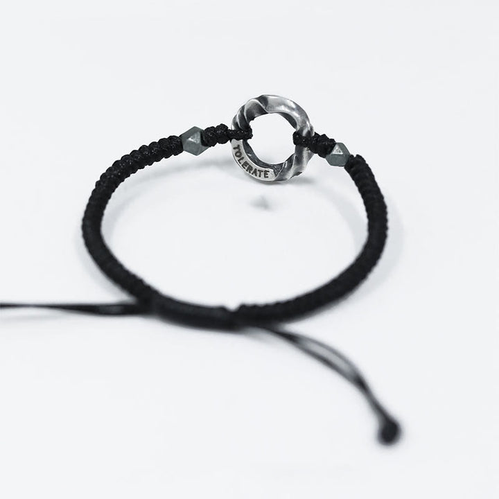 Buddha Stones999スターリングシルバー平和のお守りチャームブラックワックスロープ守護ブレスレット - image 10