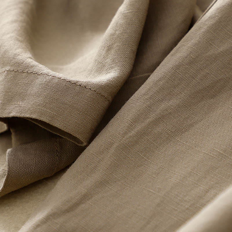 Buddha Stones無地 フロントボタン バックゴム コットンリネン レディース パンツ ポケット付き - image 22