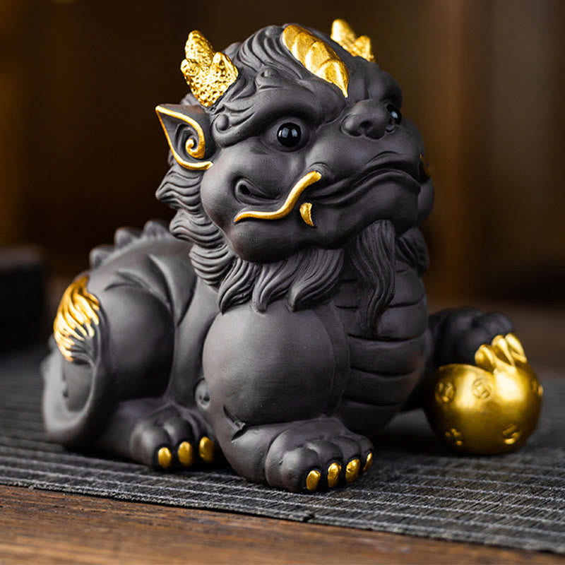 Buddha Stonesインゴット ボール 紫粘土 陶器 ティーペット 富 家 置物 装飾