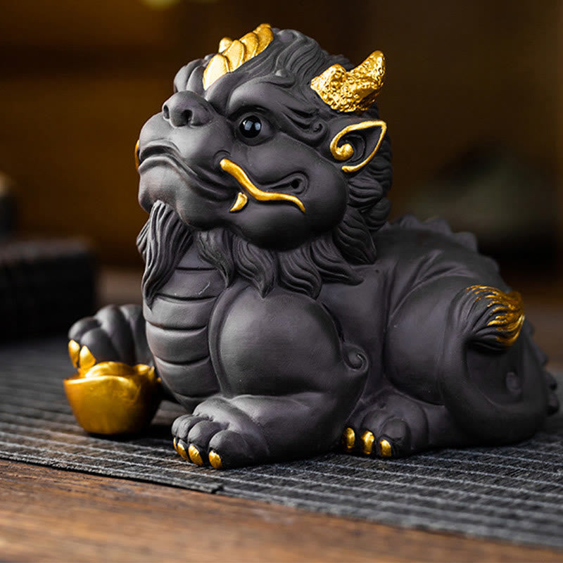 Buddha Stonesインゴット ボール 紫粘土 陶器 ティーペット 富 家 置物 装飾