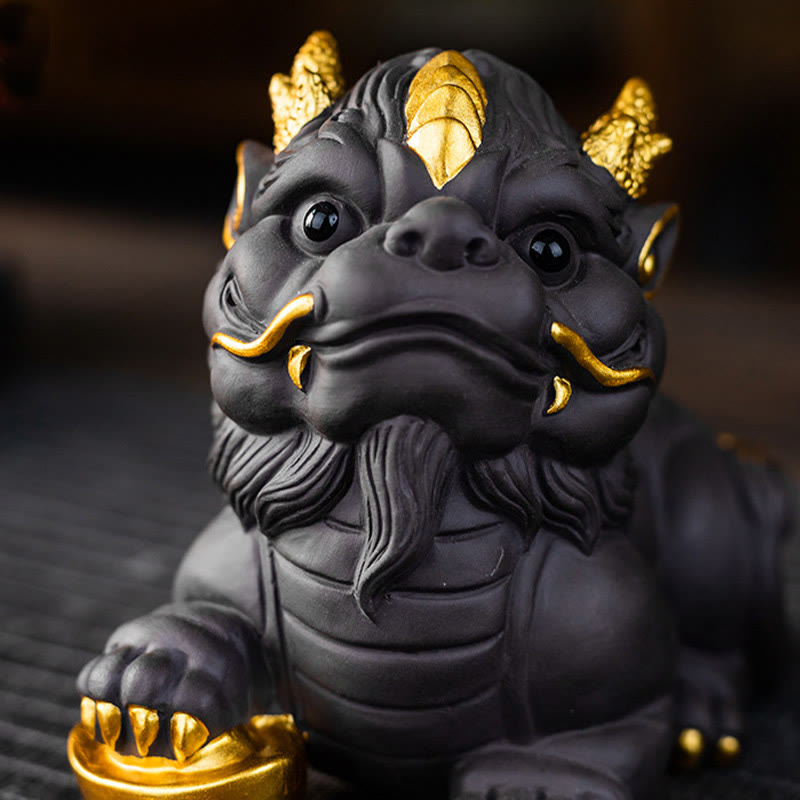 Buddha Stonesインゴット ボール 紫粘土 陶器 ティーペット 富 家 置物 装飾