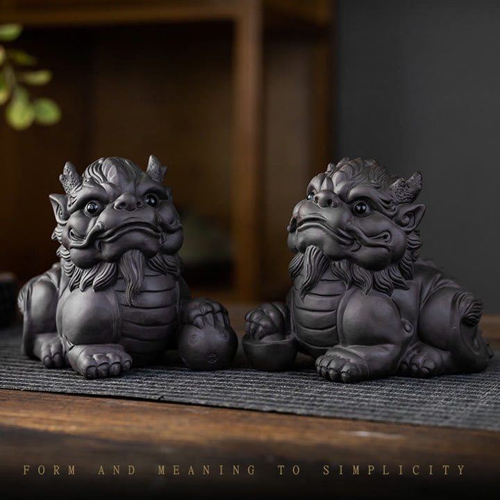 Buddha Stonesインゴット ボール 紫粘土 陶器 ティーペット 富 家 置物 装飾