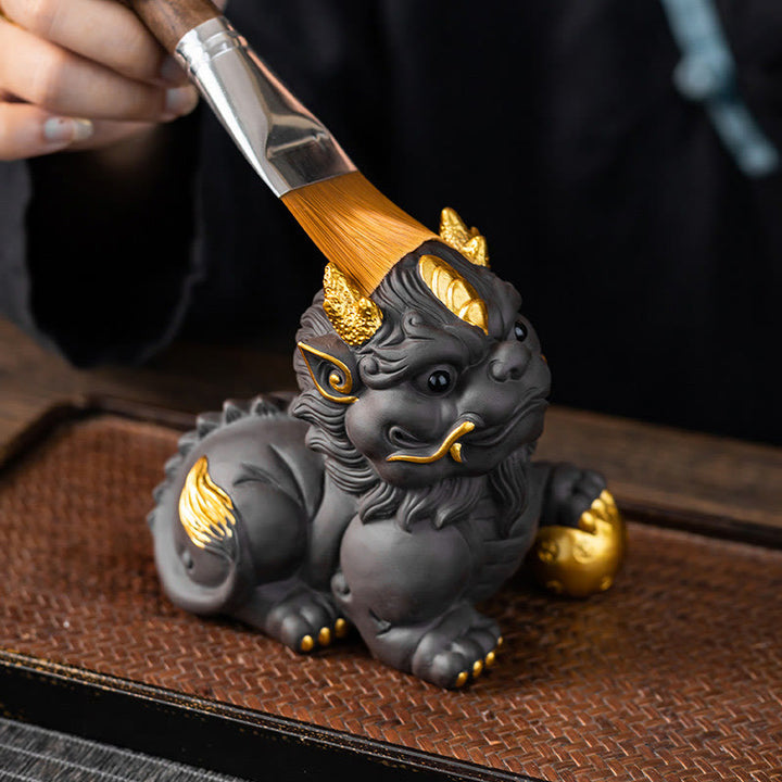 Buddha Stonesインゴット ボール 紫粘土 陶器 ティーペット 富 家 置物 装飾