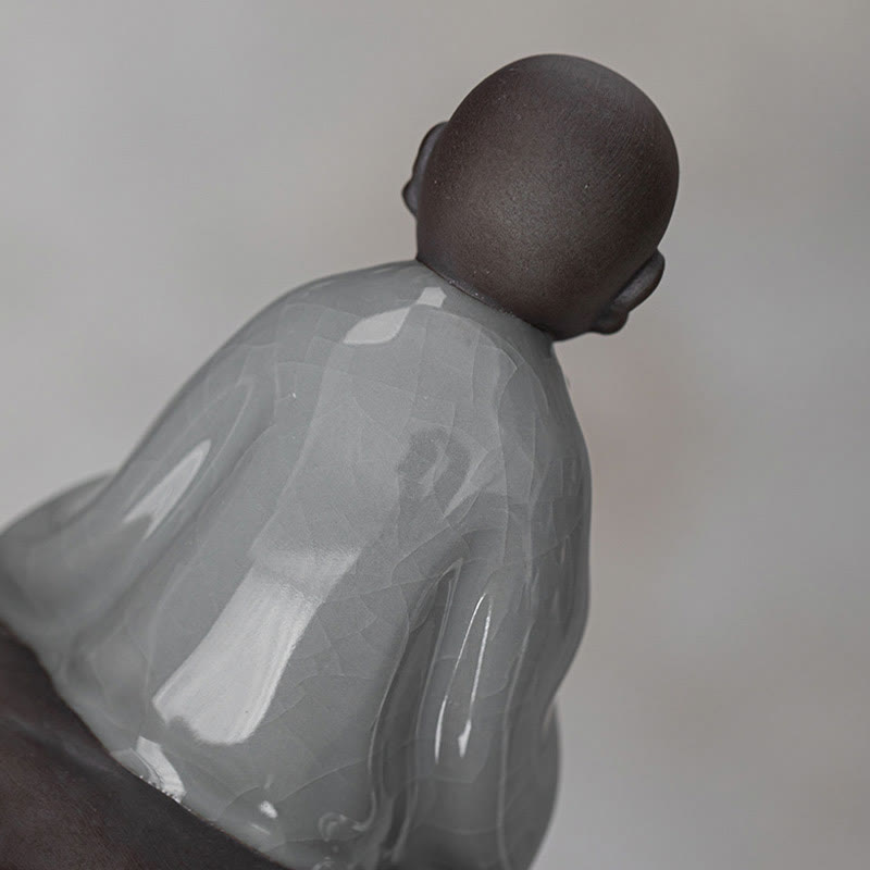 Buddha Stones小さな禅僧帽子ストレーナー 陶器製 ティーアクセサリー 置物 室内装飾