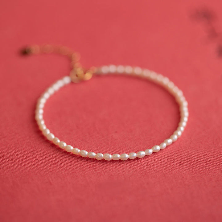 Buddha Stones2mm 天然真珠 極薄ビーズ 14K ゴールドメッキ 銅製 ウィズダムブレスレット