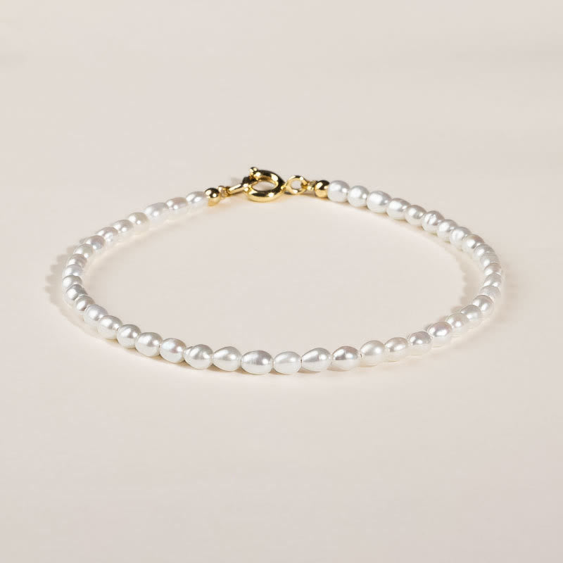 Buddha Stones2mm 天然真珠 極薄ビーズ 14K ゴールドメッキ 銅製 ウィズダムブレスレット