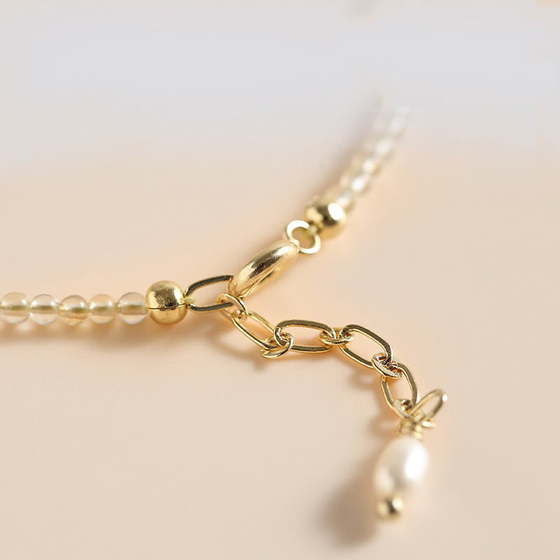 Buddha Stones2.5mm極細ビーズシトリン トルマリン 14K ゴールドフィルド 銅ビーズ 繁栄のブレスレット - image 4