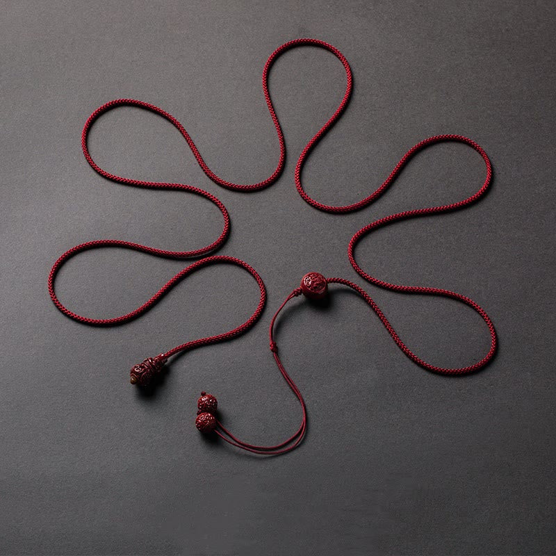 Buddha Stones天然辰砂 十二支 ひょうたん 穏やかな祝福 赤い紐 ベリーチェーン