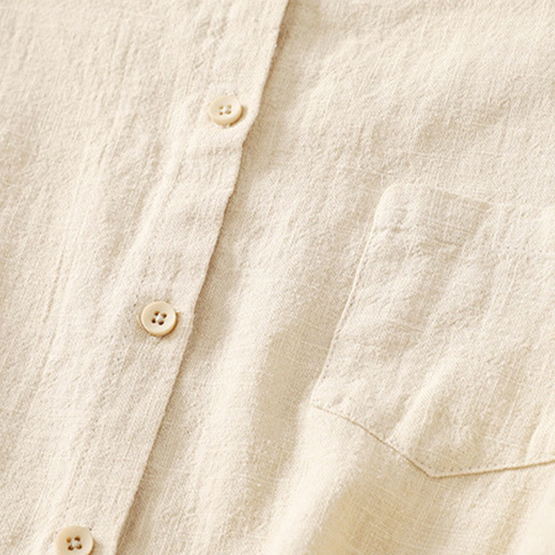 Buddha Stonesカジュアル レディース ゆったり スタンドカラー 長袖デザイン 無地 コットンリネン シャツ - image 8