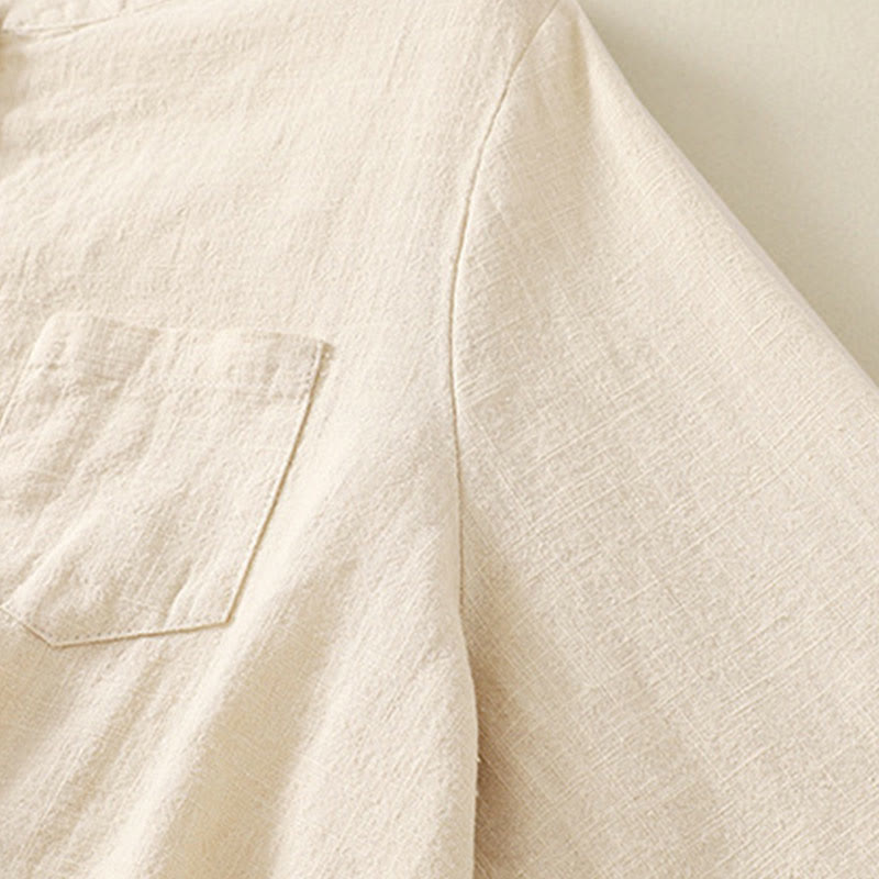 Buddha Stonesカジュアル レディース ゆったり スタンドカラー 長袖デザイン 無地 コットンリネン シャツ - image 10