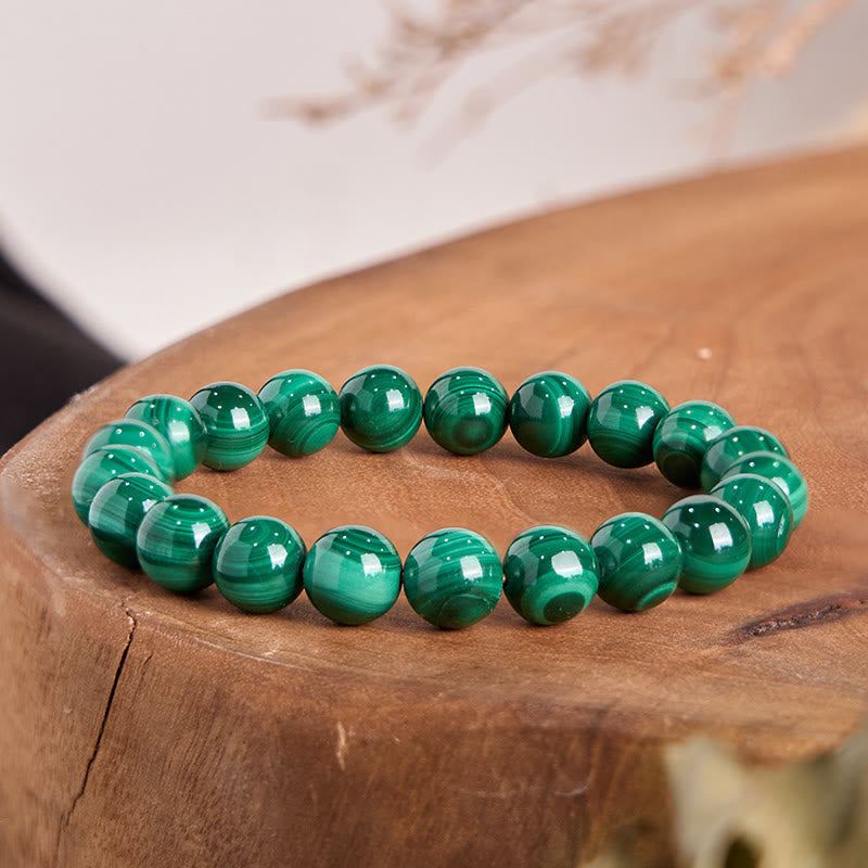 Buddha Stones天然マラカイト 保護 静寂 ブレスレット