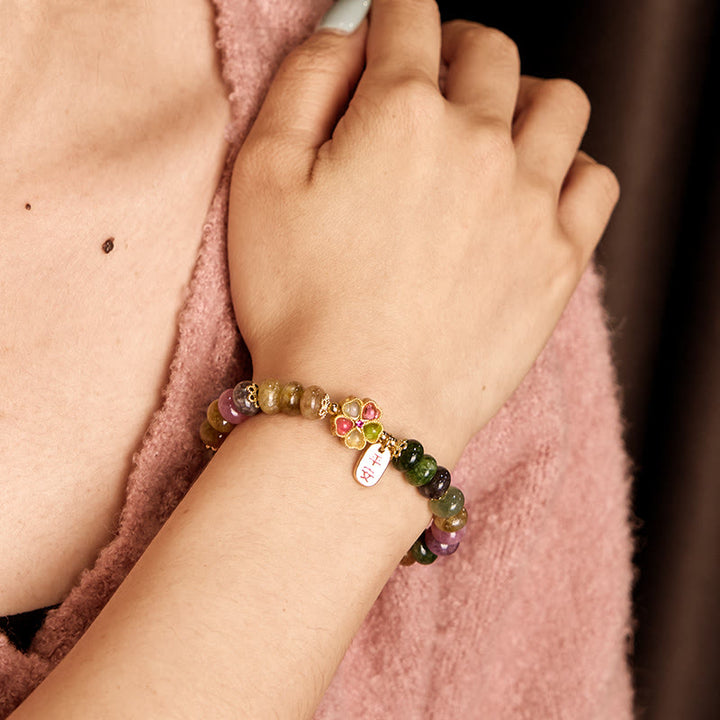 Buddha Stones トルマリン翡翠 安全・健康・愛を願うブレスレット