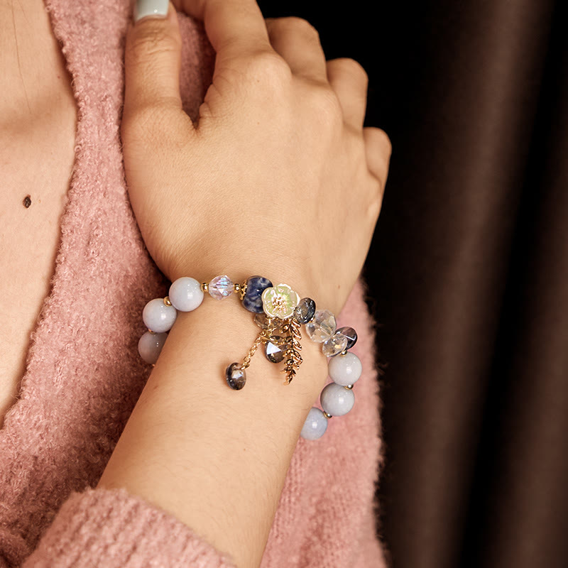 Buddha Stonesブルークリスタル アメジスト サンストーン グリーンアベンチュリン ヒーリングブレスレット