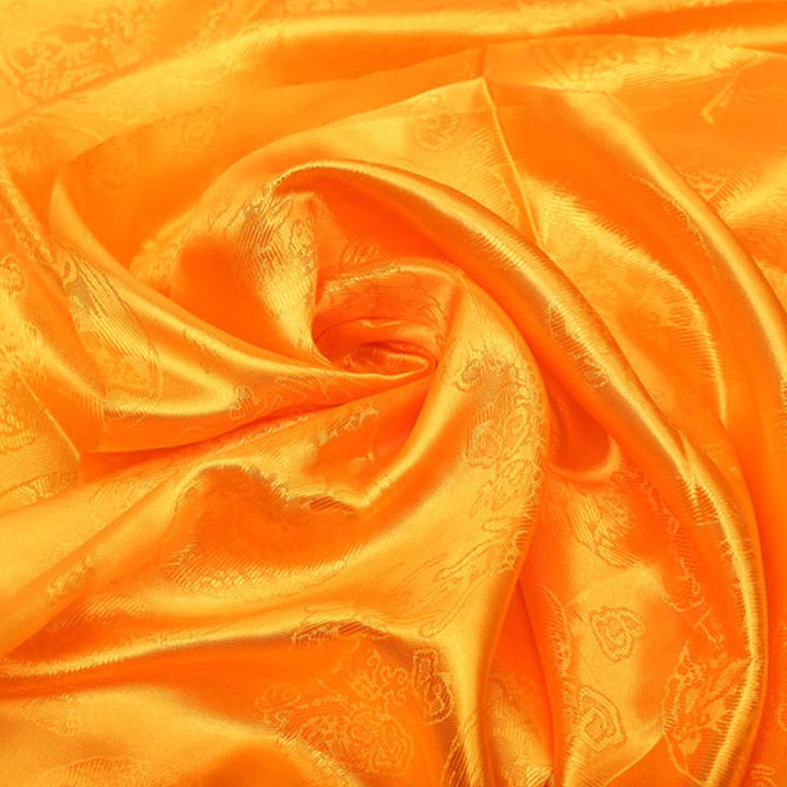 チベットの幸運の祝福5色の龍と鳳凰の模様のカタ装飾