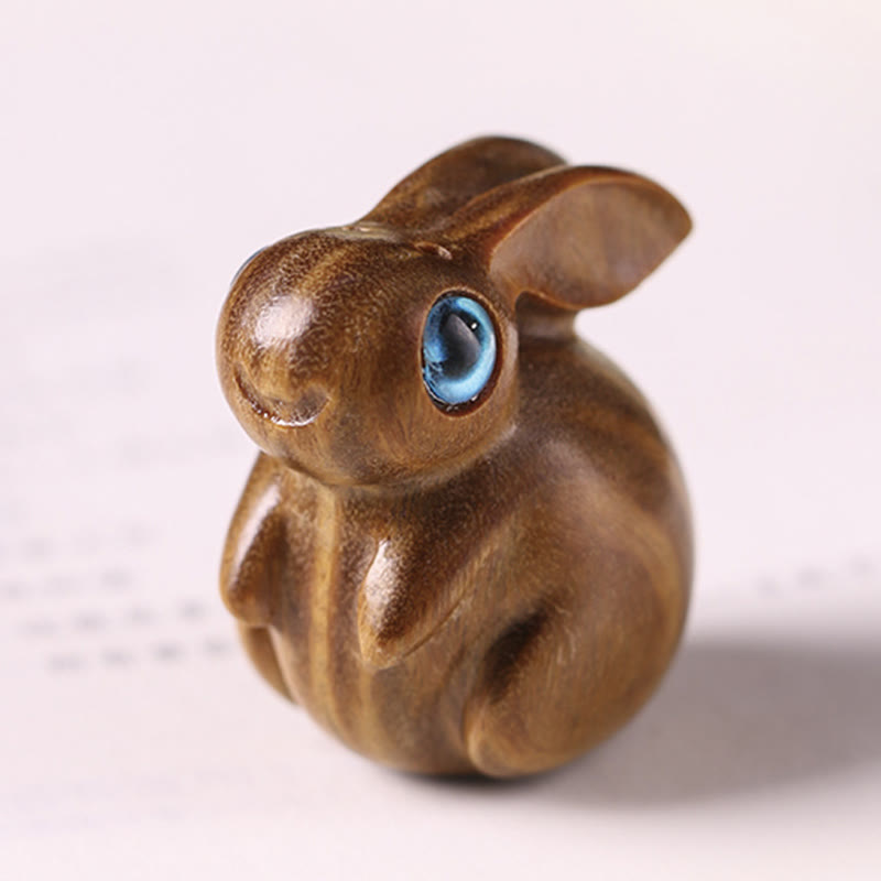 Buddha Stones小葉 紅白檀 緑白檀 幸運のミニウサギ リラクゼーション装飾