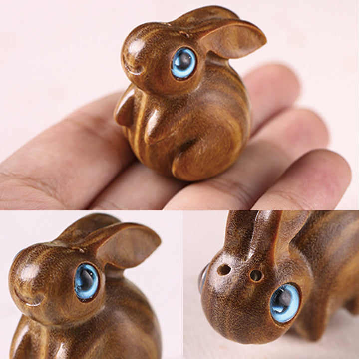 Buddha Stones小葉 紅白檀 緑白檀 幸運のミニウサギ リラクゼーション装飾