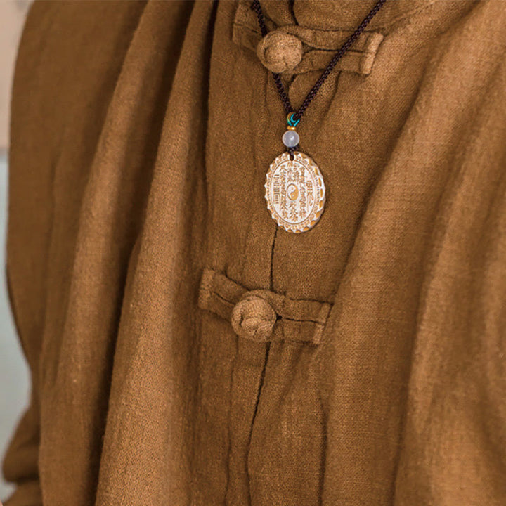 Buddha Stones石山の幽霊がお金を使う陰陽八卦デザイン銅ハーモニーネックレスペンダント - image 12