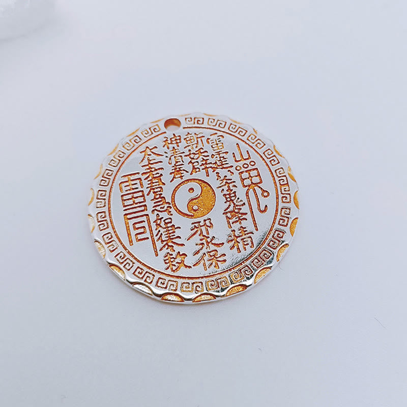 Buddha Stones石山の幽霊がお金を使う陰陽八卦デザイン銅ハーモニーネックレスペンダント - image 13