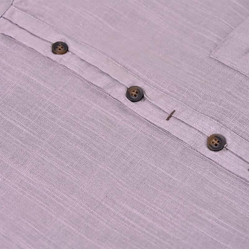 Buddha Stonesメンズ 夏 無地 半袖 ハーフボタン コットンリネン シャツ - image 16