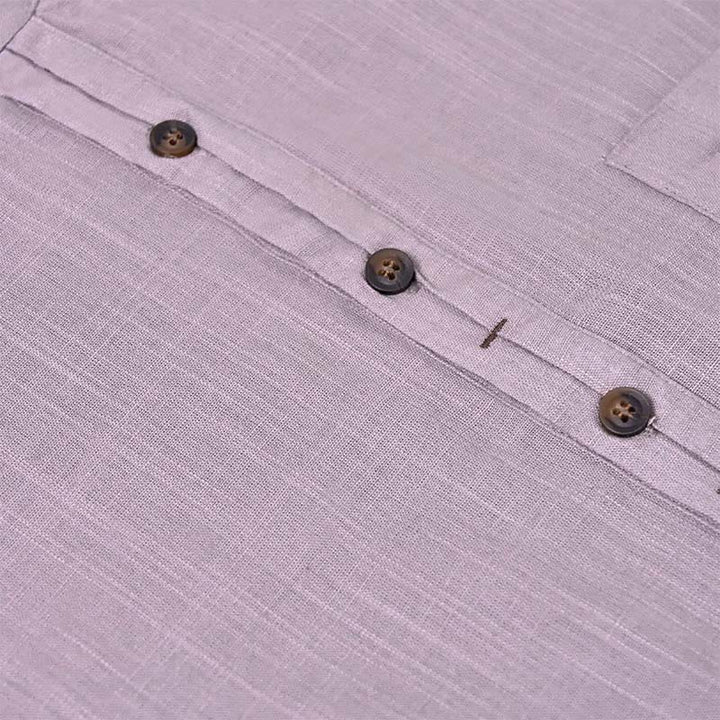 Buddha Stonesメンズ 夏 無地 半袖 ハーフボタン コットンリネン シャツ - image 16