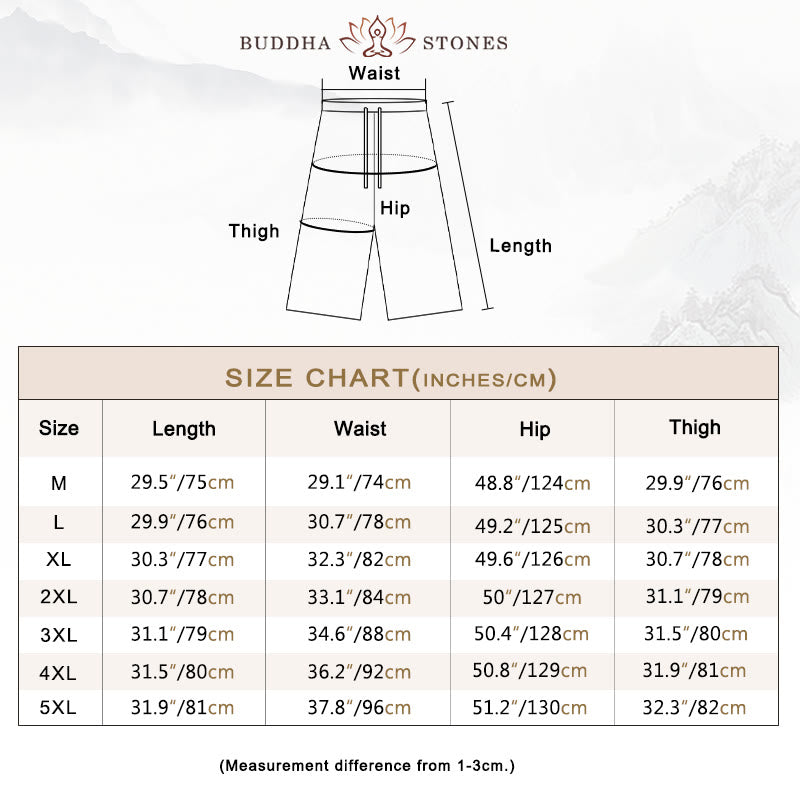 Buddha Stones無地ミドル丈リネンメンズワイドレッグパンツ(ポケット付き) - image 6