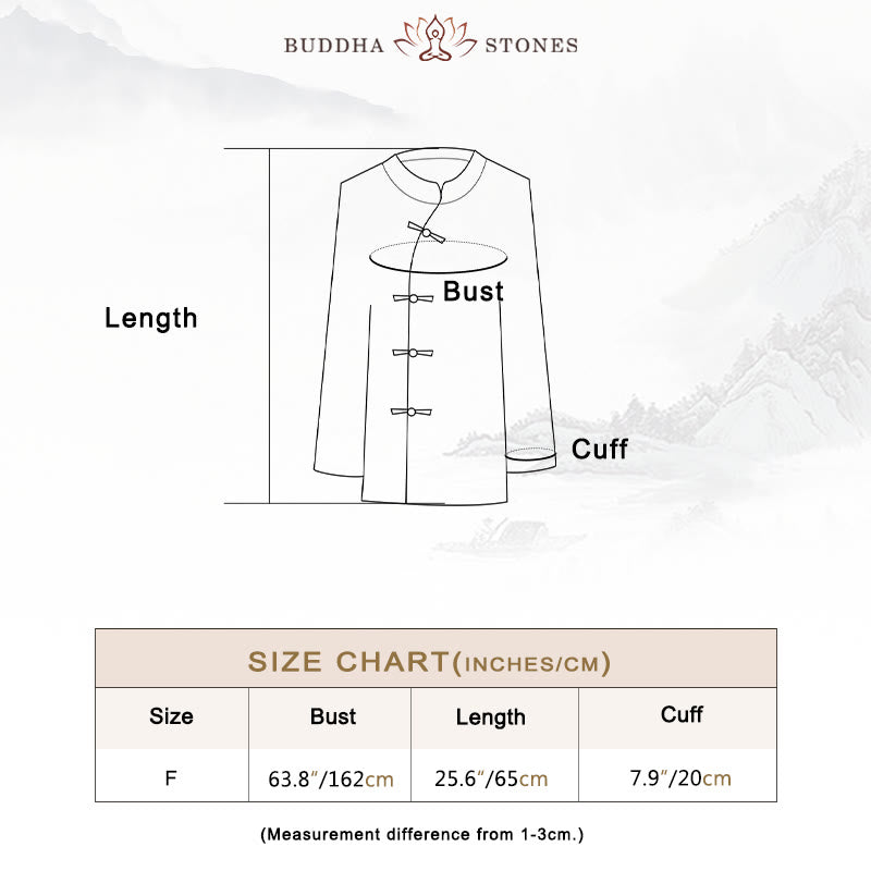 Buddha Stonesカエルボタン長袖シャツ禅太極拳瞑想トップス漢服ジャケット - image 5