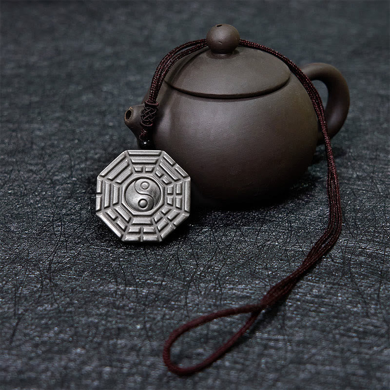 Buddha Stonesシルバー シーン オブシディアン 八卦 陰陽 シンボル 守護 ネックレス ペンダント - image 4