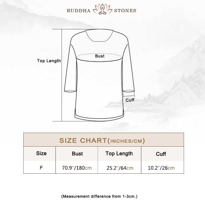 Buddha Stones無地 七分袖 トップス ルーズTシャツ - image 3