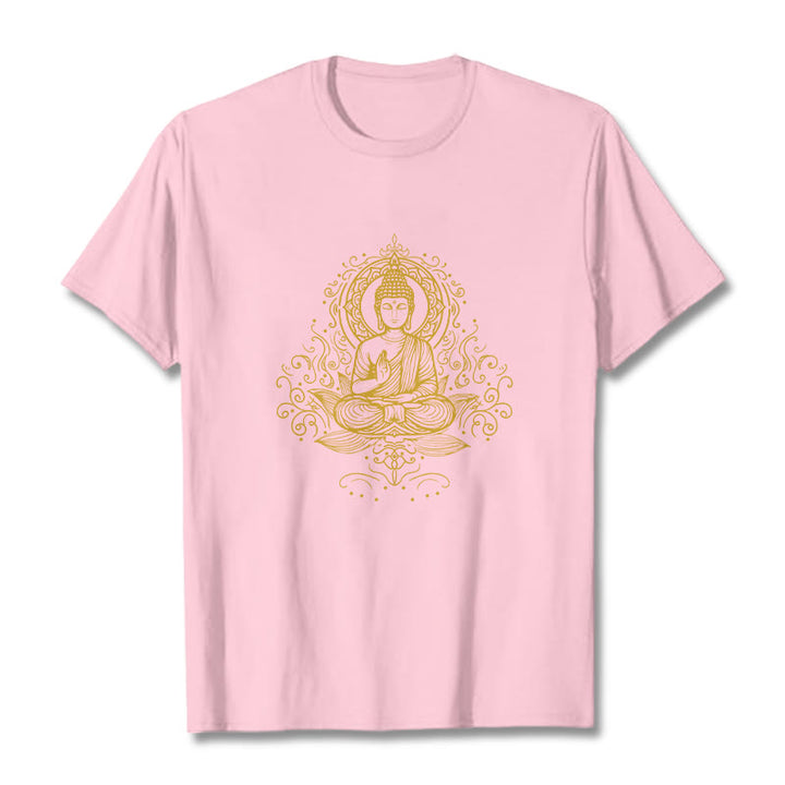 Buddha Stones、蓮の花、つる、瞑想、仏陀のTシャツ - ライトピンク - 2XL - image 13