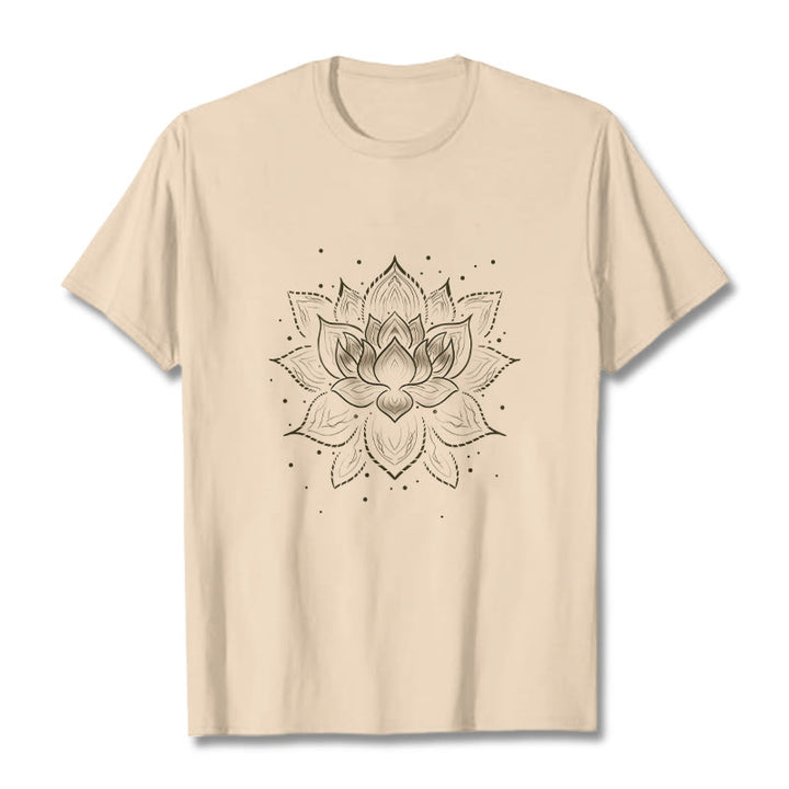 Buddha Stonesの黄金蓮の花のデザインTシャツ - ビスク - 2XL - image 9