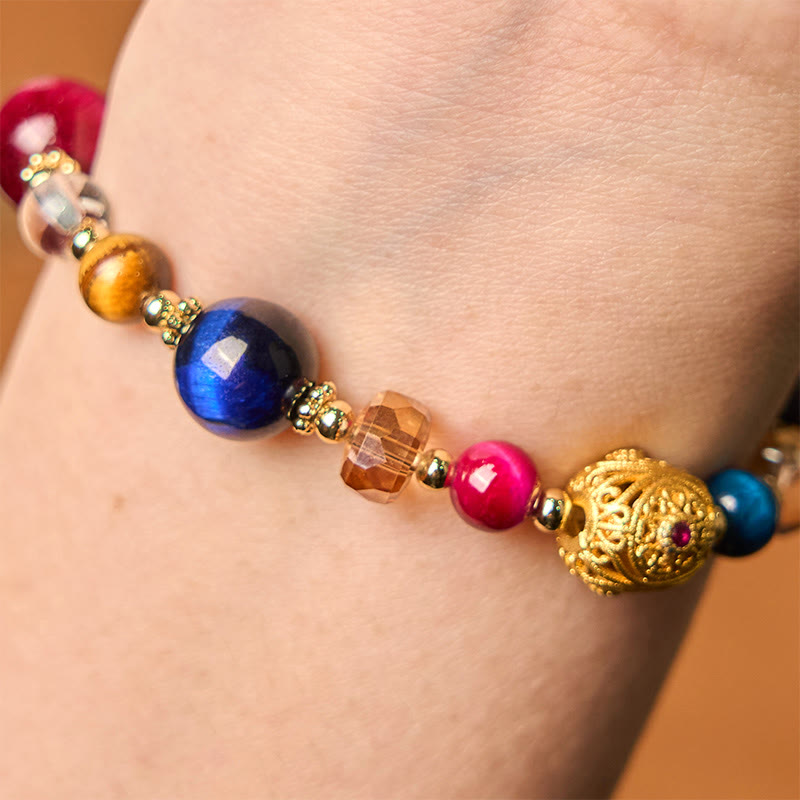 Buddha Stones天然色タイガーアイストーン ウェイトバランスブレスレット