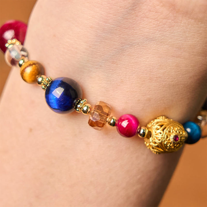 Buddha Stones天然色タイガーアイストーン ウェイトバランスブレスレット