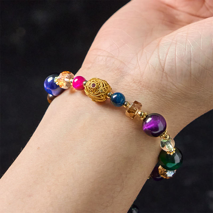 Buddha Stones天然色タイガーアイストーン ウェイトバランスブレスレット