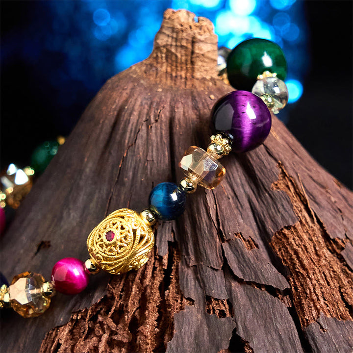 Buddha Stones天然色タイガーアイストーン ウェイトバランスブレスレット